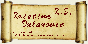 Kristina Dulanović vizit kartica